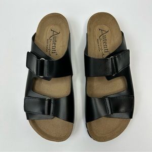 Autenti double strap slip on sandals size 40